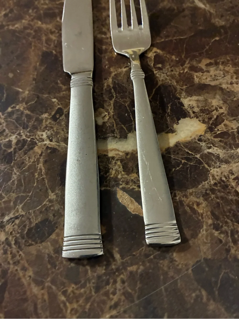 Wallace Napoli Frost Stainless Steel Knife and Salad Fork Set